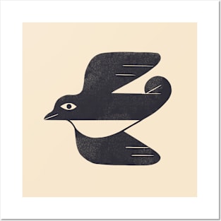 Minimal Blackbird No. 4 Posters and Art